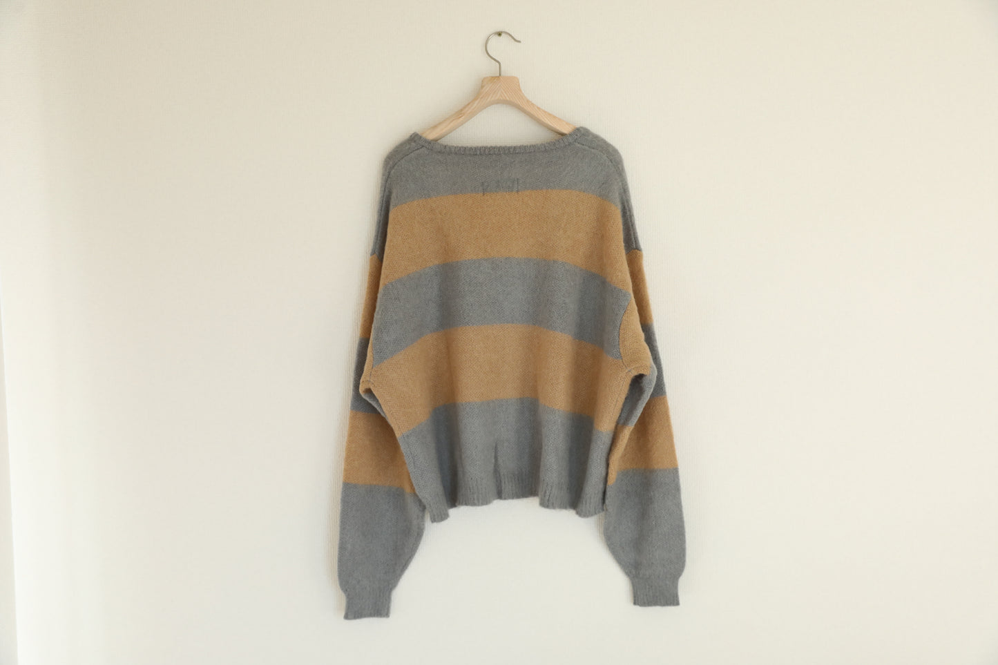 Border Cardigan(Gray × Beige)