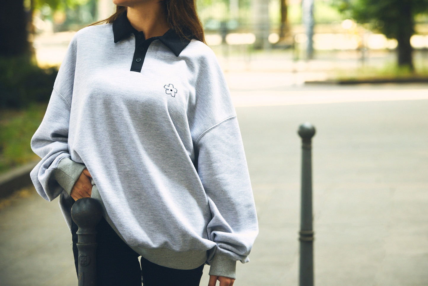 Long Polo Shirt (Gray)