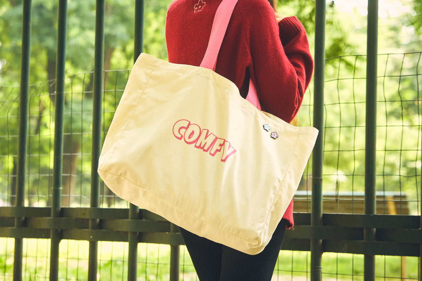 Tote Bag (Ivory × Pink)