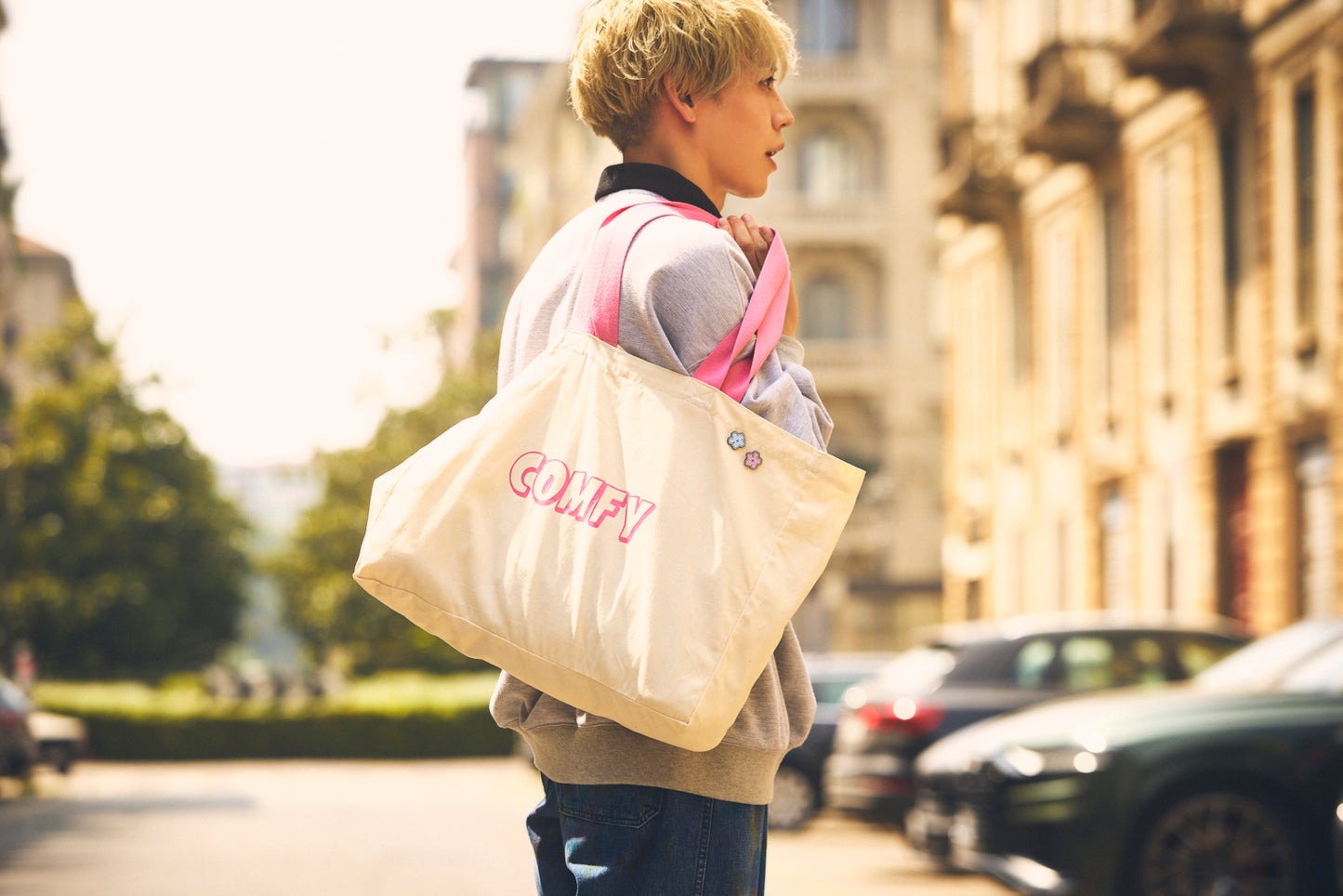 Tote Bag (Ivory × Pink)